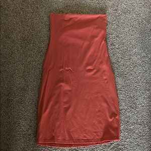 Susana Monaco Strapless Tube Dress in Rust Red